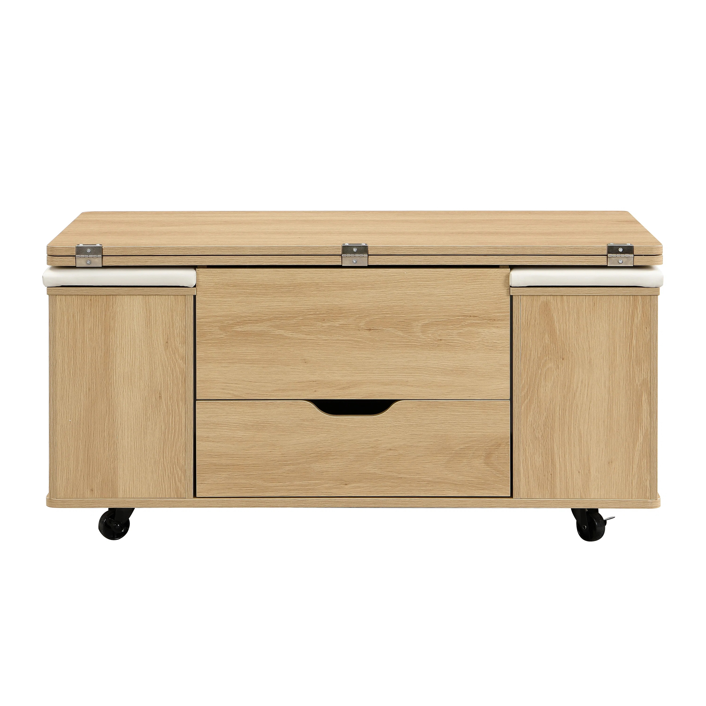 Elviera Multi-Functional Lift-Top Coffee Table With Hidden Storage, 4 Stools, And Lockable Wheels | Wayfair North America