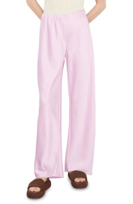 Vince Womens Pants L Petal Nectar Satin High Waist Bias Pull On Trouser $325 | eBay US