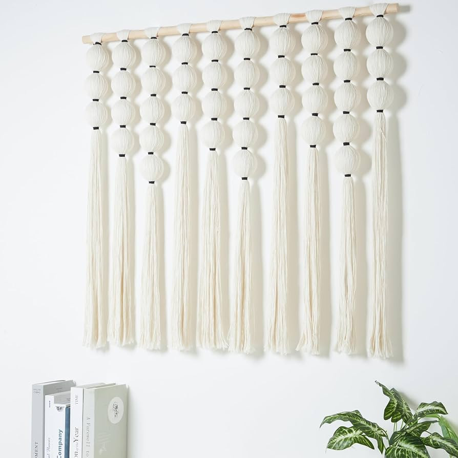 RUIZHIXUAN Large Macrame Wall Hanging Macrame Ball Wall Hangings Tapestry Cotton Textile Boho Wal... | Amazon (US)