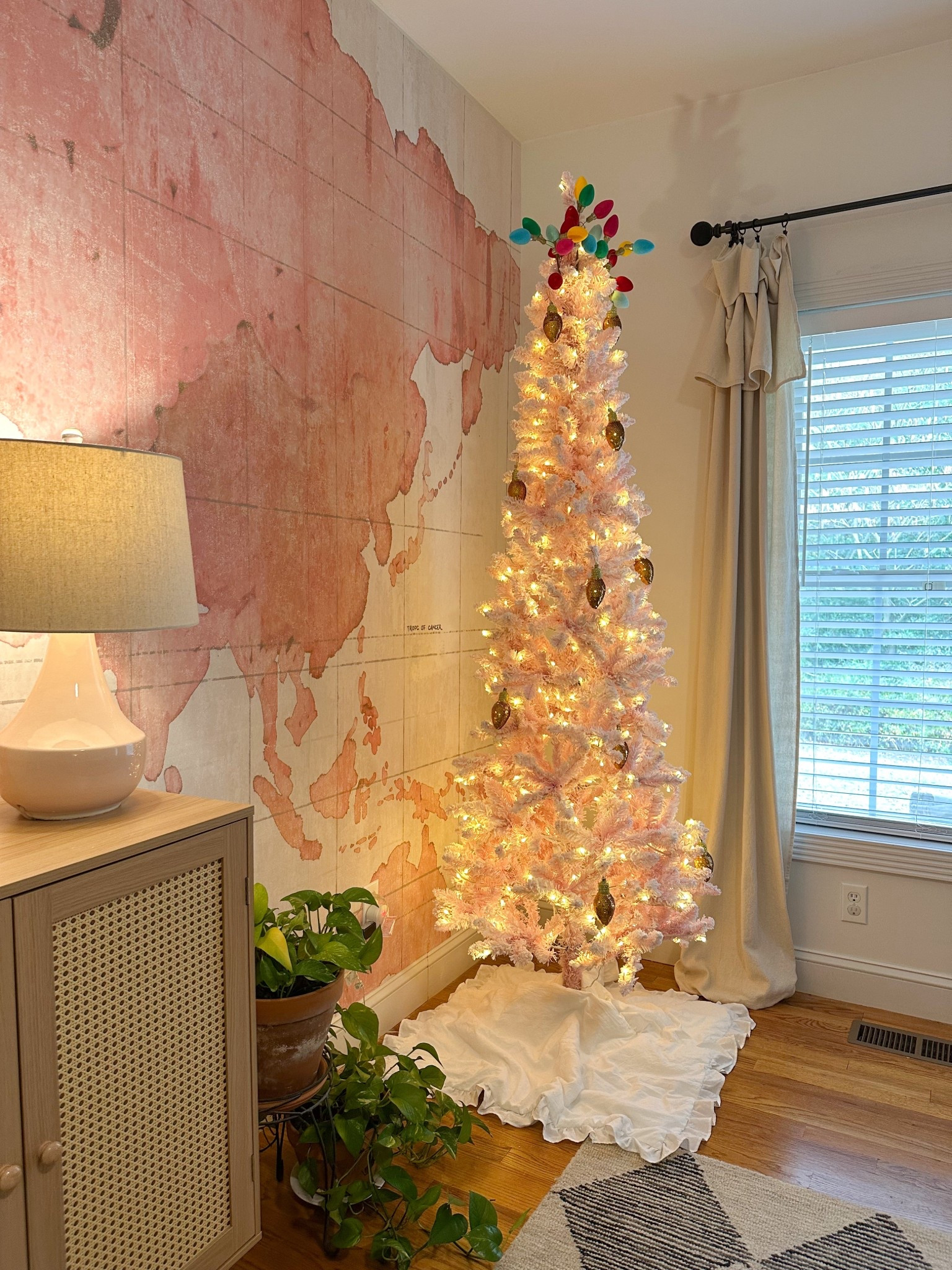 Flocked pink Christmas tree
Cane cabinet, white ruffle pillowcases 


#LTKFindsUnder50 #LTKHome #LTKFindsUnder100