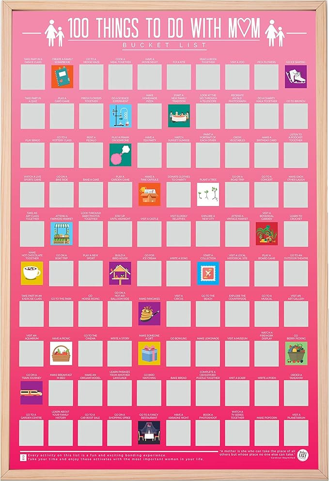 Gift Republic 100 Things To Do With Mom Scratch Off Activity Poster Mom & Kids Bucket List Poster... | Amazon (US)