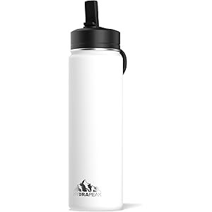Hydrapeak 24 oz Sports Water Bottle With Straw Lid, Stainless Steel Insulated Water Bottles for Scho | Amazon (US)