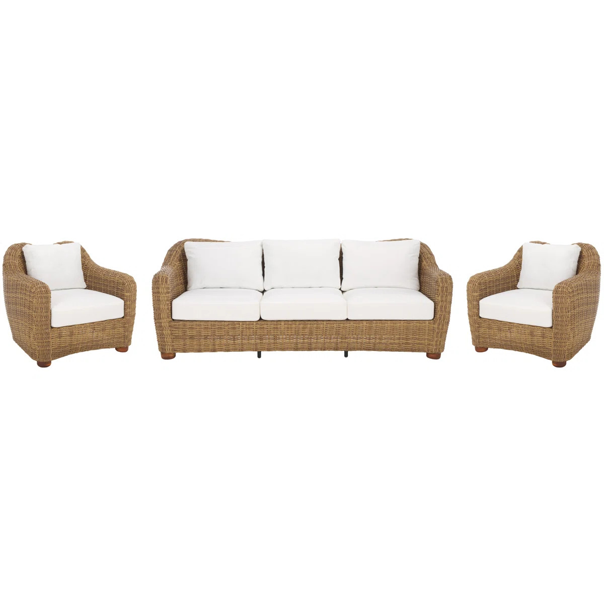 Melbourne Wicker Patio 3-Piece Conversation Set | Wayfair North America