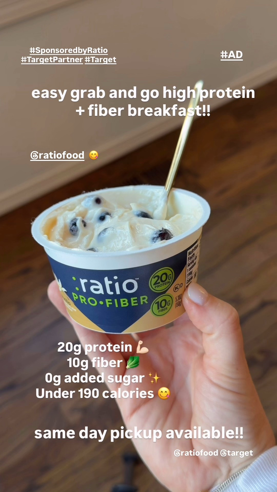 Easy grab & go high protein + fiber breakfast!! Available for same-day pick up and drive-through options 😋

#sponsoredbyratio #targetpartner #target #ad @ratiofood @target