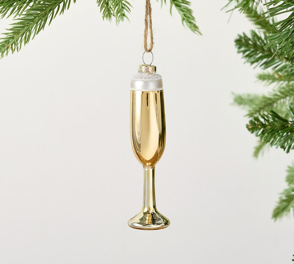 Gold Champagne Glass Ornament | Pottery Barn (US)