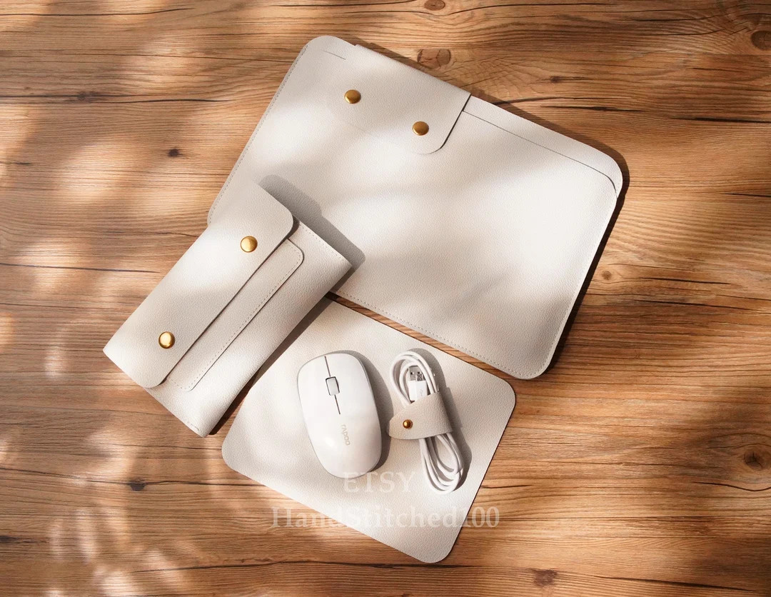 Set of 4PCS Leather MacBook Laptop Sleeve for 13”15” MacBook Pro Air, Handmade Multicoloured ... | Etsy (US)