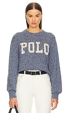Polo Ralph Lauren Intarsia Pullover in Denim Marl from Revolve.com | Revolve Clothing (Global)