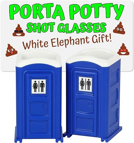 Porta Potty Shot Glasses, 1 Gift for Your #2 Humor", Funny Shot Glasses, Gag Gift for Men, White ... | Amazon (US)