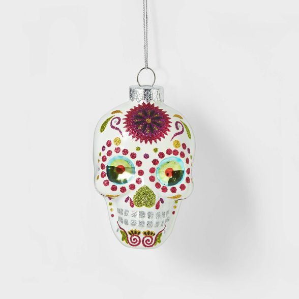 Painted Skull Glass Christmas Tree Ornament - Wondershop™ | Target