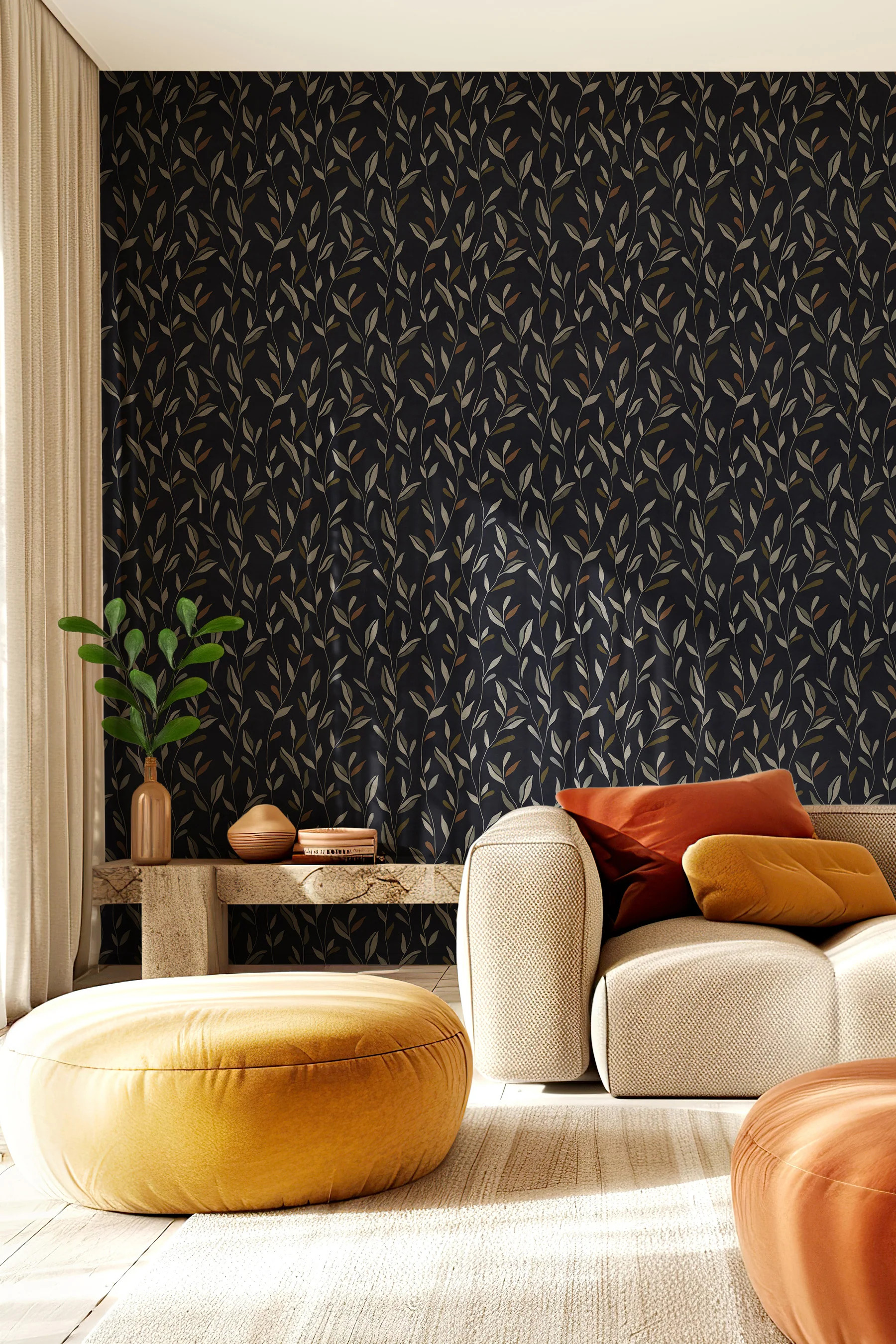 Laurel Midnight | Artist Series Peel & Stick Wallpaper by Artscape | Made in Sweden | Artscape