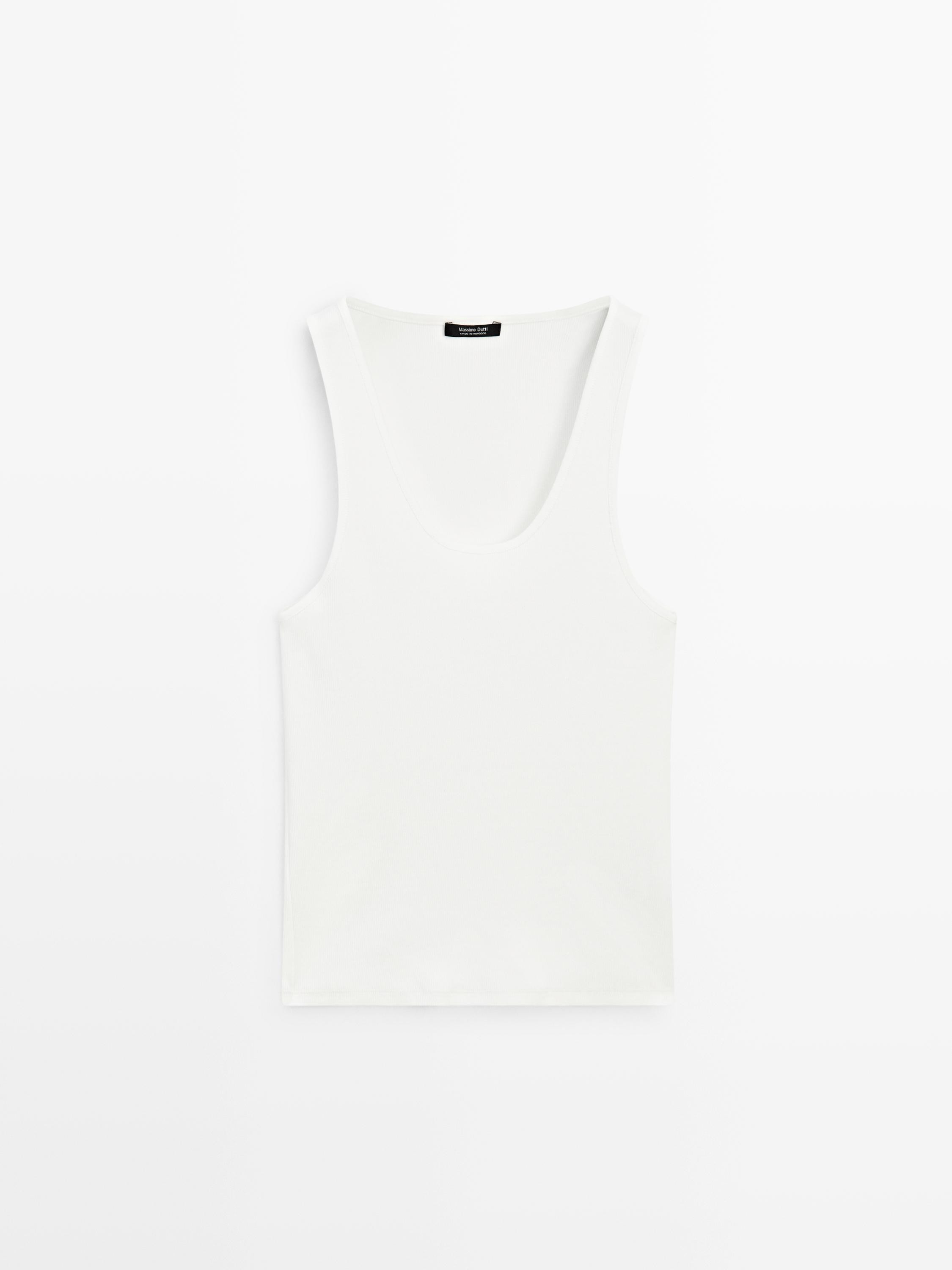 Scoop neck strappy top | Massimo Dutti UK