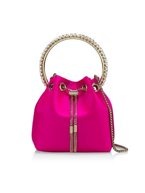 Bon Bon Crystal-Embellished Satin Bucket Bag | Saks Fifth Avenue