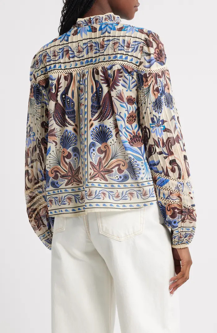Nature Land Mixed Print Cotton Button-Up Shirt | Nordstrom