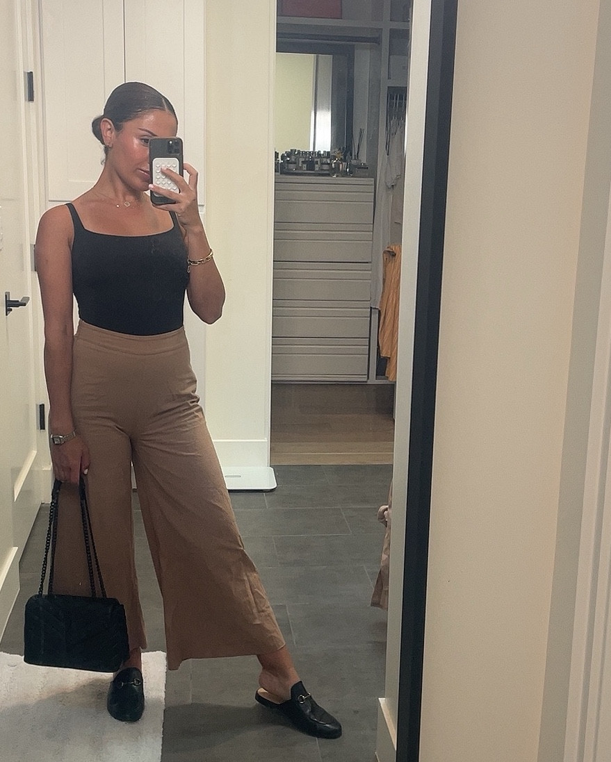 Neutral OOTD for a girls wine night out☺️ you can find me wearing this body suite in all the different colors that it comes in everyday! They are SKIMS Dupe and feel so soft and comfy like I can even sleep in them🙌🏼😍 I’m wearing my true size (small) and fits amazing! 

Date night outfit, ootd, fashion, outfit idea, simple outfit, tops, skims, bags, shoe, purse, Gucci loafers, Amazon fashion, Amazon finds 

#LTKFindsUnder50 #LTKStyleTip #LTKSeasonal