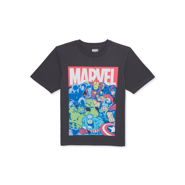 Marvel Boys Avengers, Crew Neck, Short Sleeve, Graphic T-Shirt, Sizes 4-18 | Walmart (US)