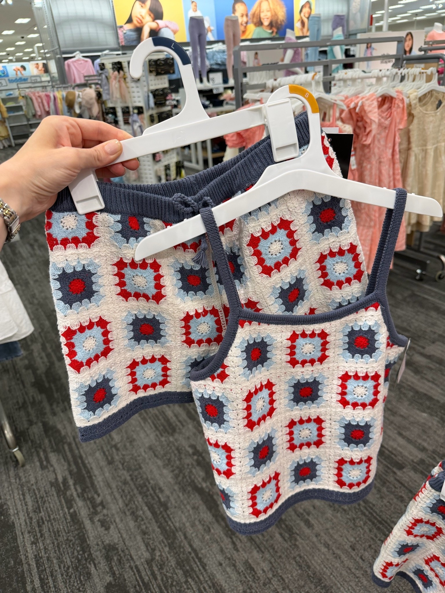 Girls crochet shorts set at Target, also comes in solid cream. #targetstyle