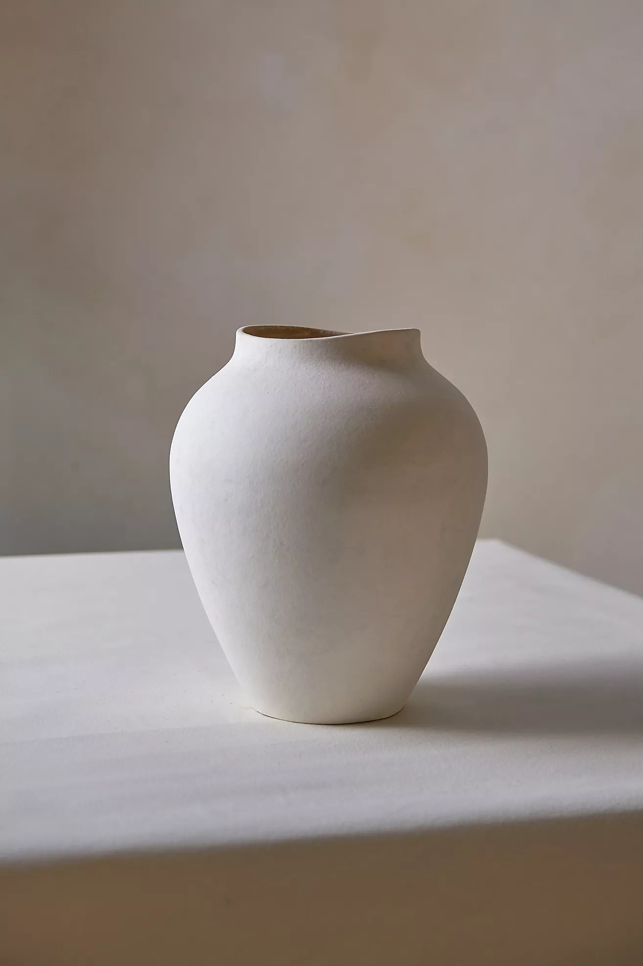 Organic Ceramic Vase, Tall Neutral | Terrain