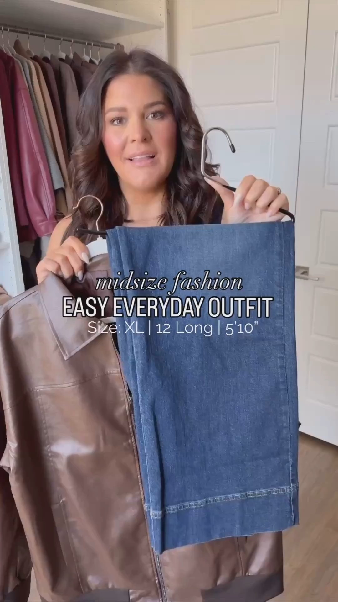 Can you believe this entire outfit is from Amazon?! These wide leg jeans are insane quality and fit me like a glove. And this faux leather jacket is something you can style a ton of different ways! 

Jacket: XL
Tee: Large
Jeans: 12 Long

millennial fashion, mom style, winter fashion, Amazon fashion, midsize style, midsize mom style, updating my wardrobe, trendy style, family photos outfit

#midsizefashion #midsizestyle #amazonfinds #amazonfashion #amazonmusthaves #stylereels #fashionreels #winterfashion  

#LTKgrwm #LTKootd #LTKMidsize #LTKMidsize #LTKootd #LTKgrwm #LTKootd #LTKgrwm #LTKMidsize