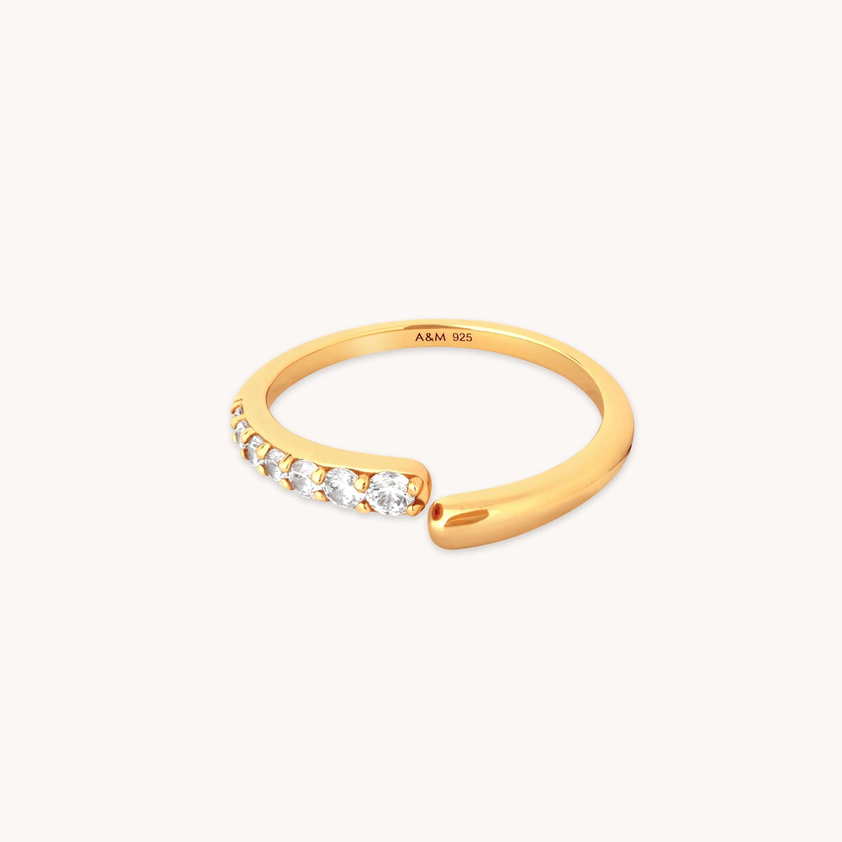 Orbit Crystal Open Ring in Gold | Astrid and Miyu