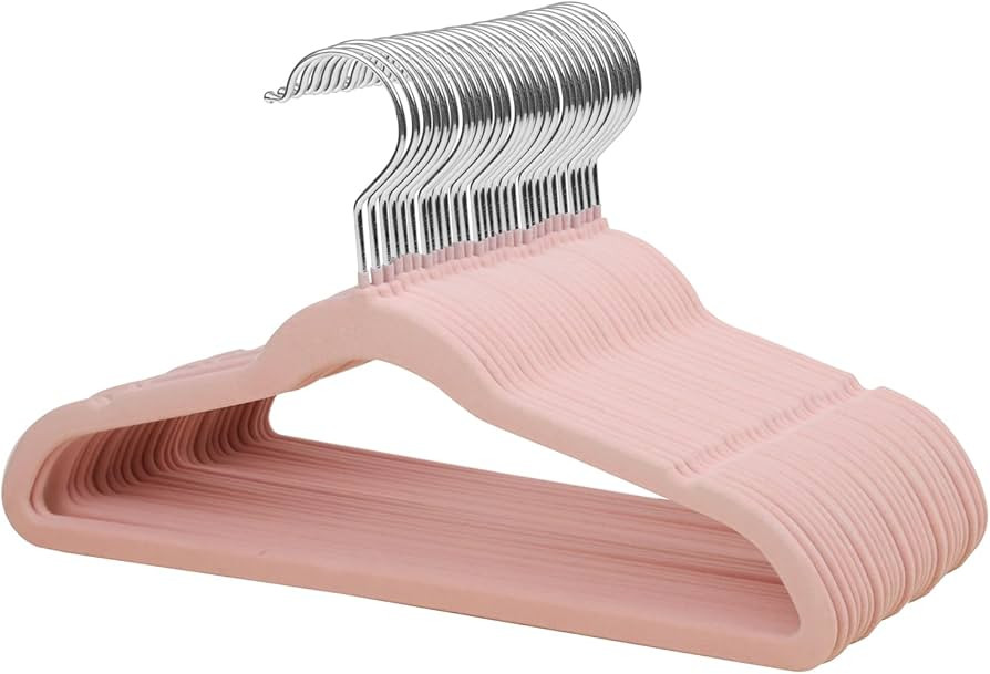 ManGotree 35cm Premium Kids Velvet Hangers, Ultra-thin Children's Clothes Hangers with 360° Swiv... | Amazon (UK)