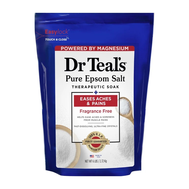 Dr Teal's Pure Epsom Salt Soak, Therapeutic, Fragrance Free, 6 lbs | Walmart (US)