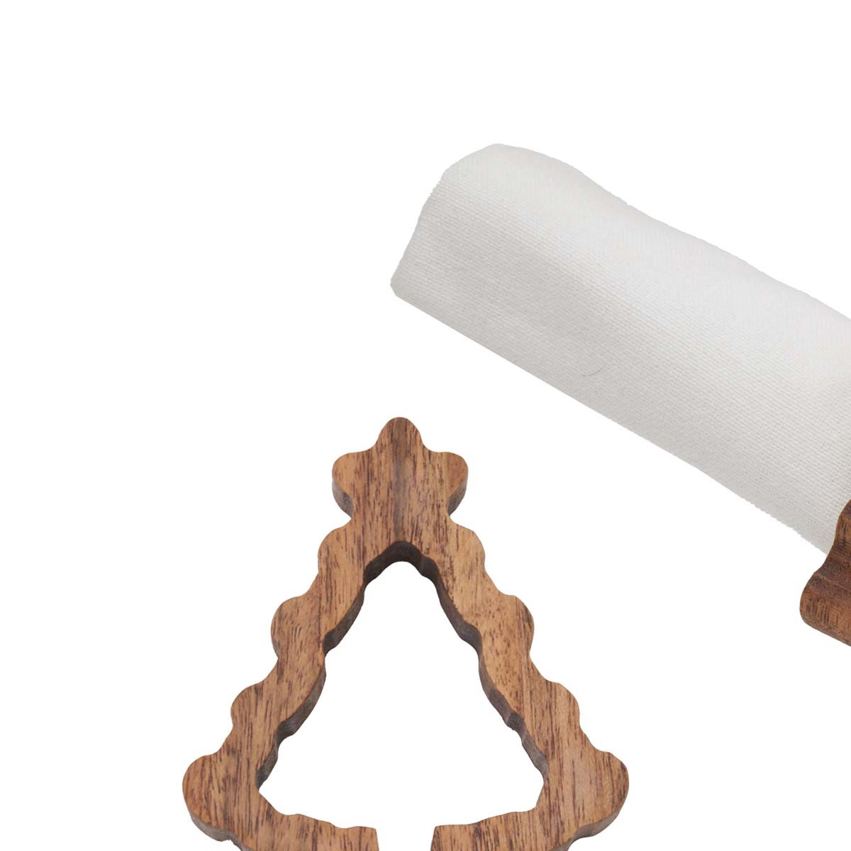 C&F Home Christmas Tree Set of 4 Acacia Wood Standard Cloth Napkin Rings | Target