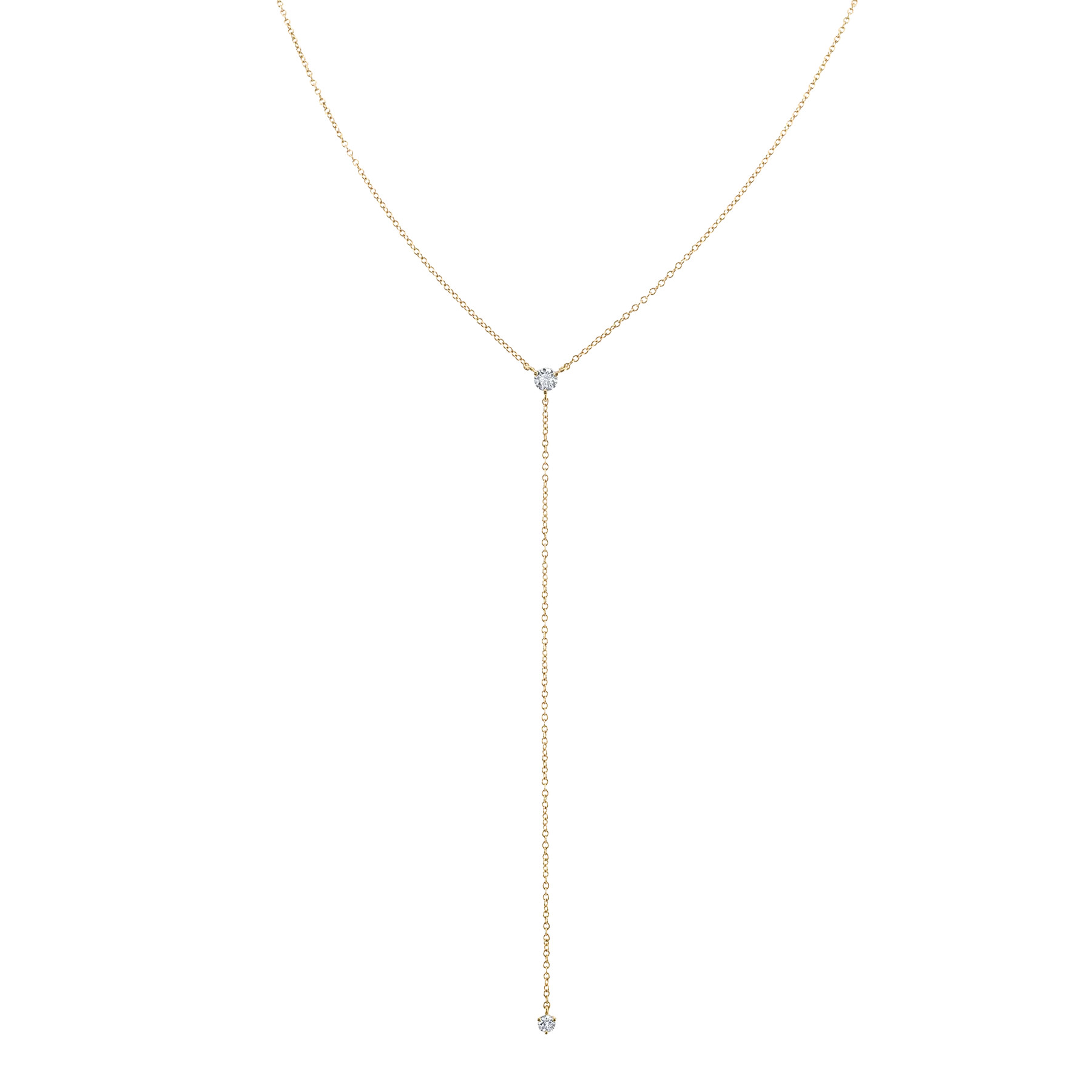 Lariat Necklace - White Diamond / 14k Yellow Gold | The Last Line (US)