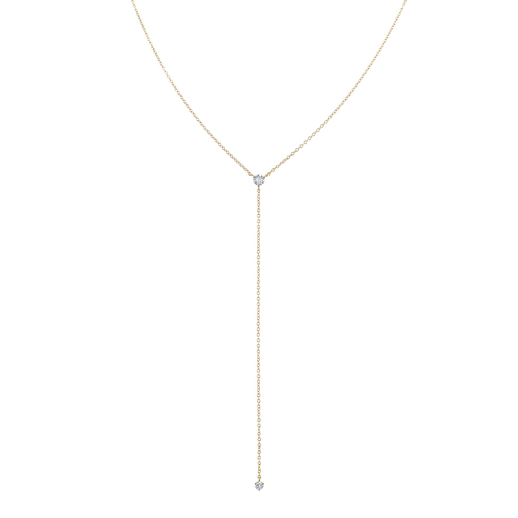 Lariat Necklace - White Diamond / 14k Yellow Gold | The Last Line (US)
