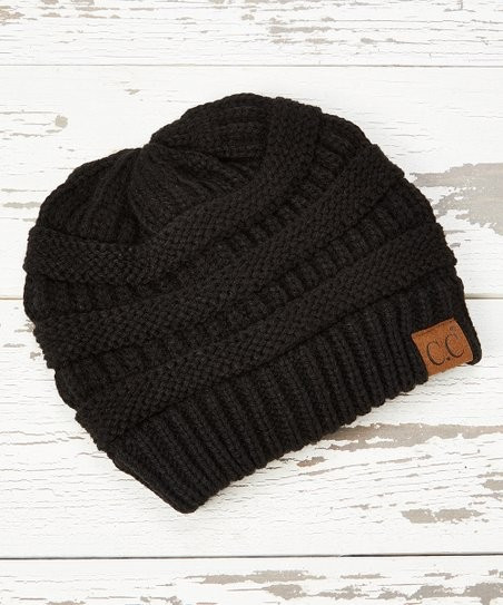 Black Knit Beanie | Zulily