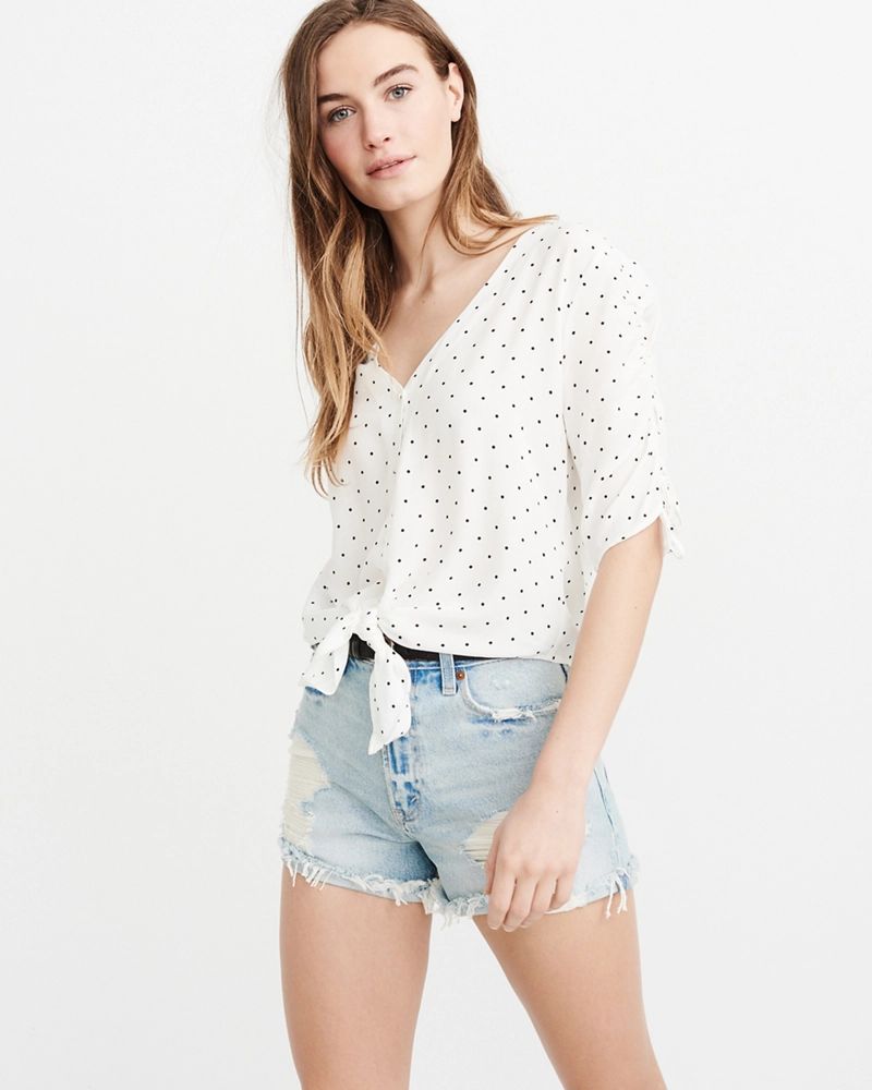 Tie-Front Blouse | Abercrombie & Fitch US & UK