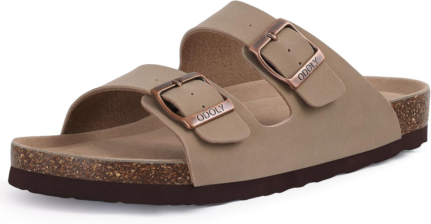 ODOLY Unisex Cork Footbed Slide Sandal, Arch Support Summer Outdoor Sandals with Adjustable Buckl... | Amazon (US)