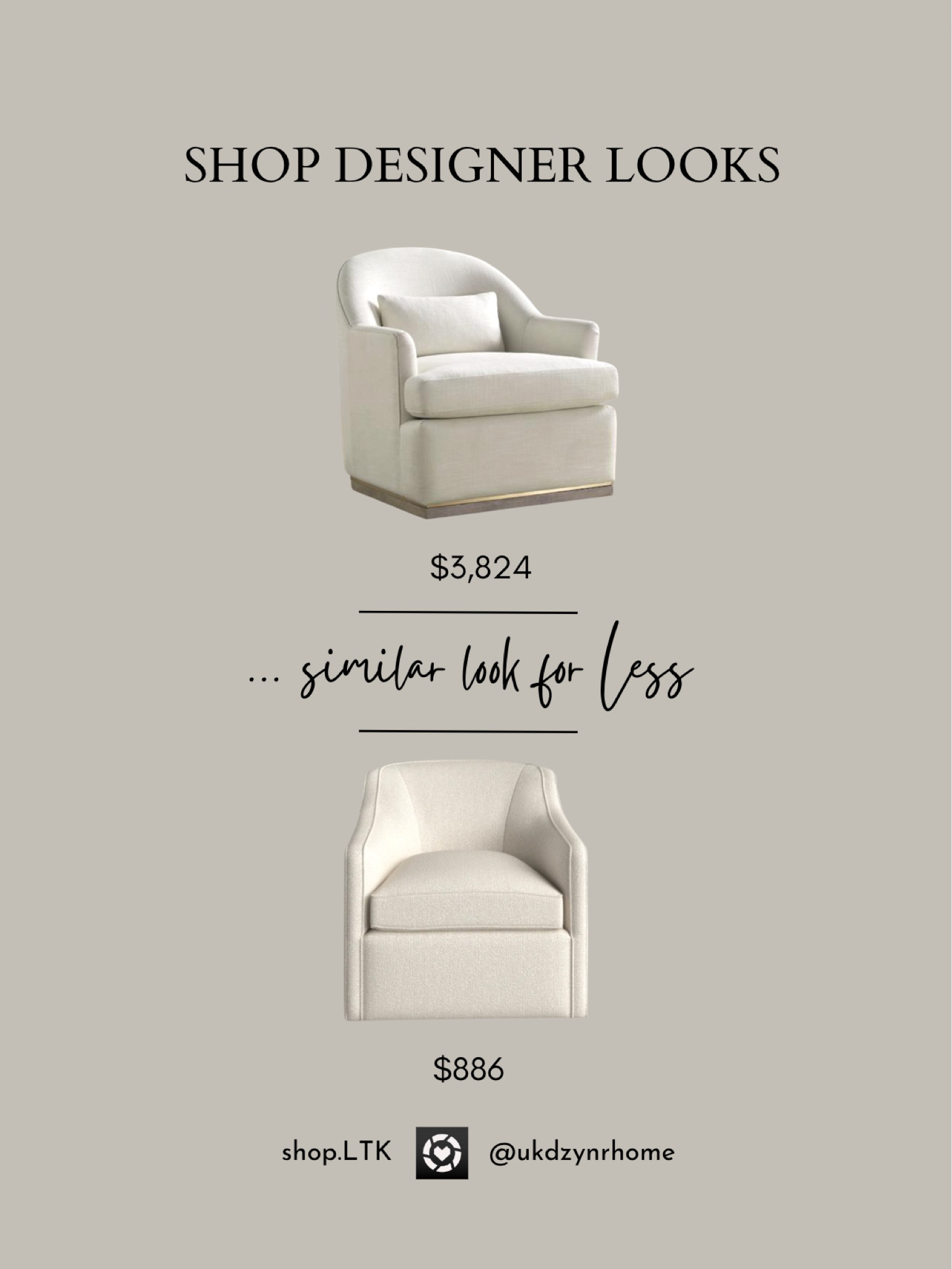 Designer Looks for Less 

Accent Chair
Arm. Chair

#LTKhome #LTKFind