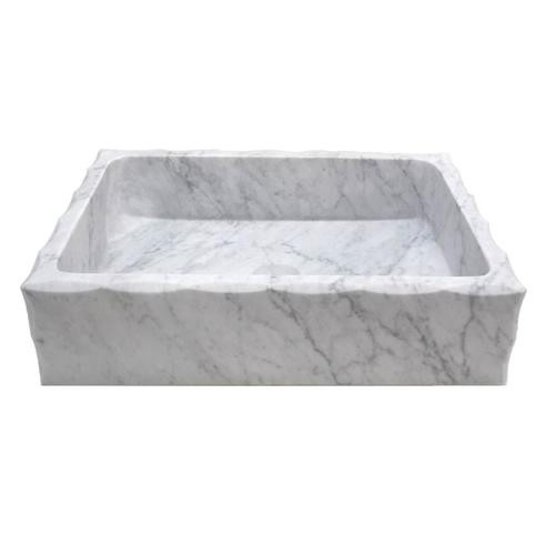 Eden Bath Carrara Marble Vessel Rectangular Bathroom Sink (20-in x 15-in) | Lowe's