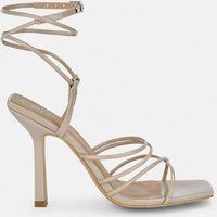 Nude Patent Strappy Heels, Nude | Missguided (UK & IE)