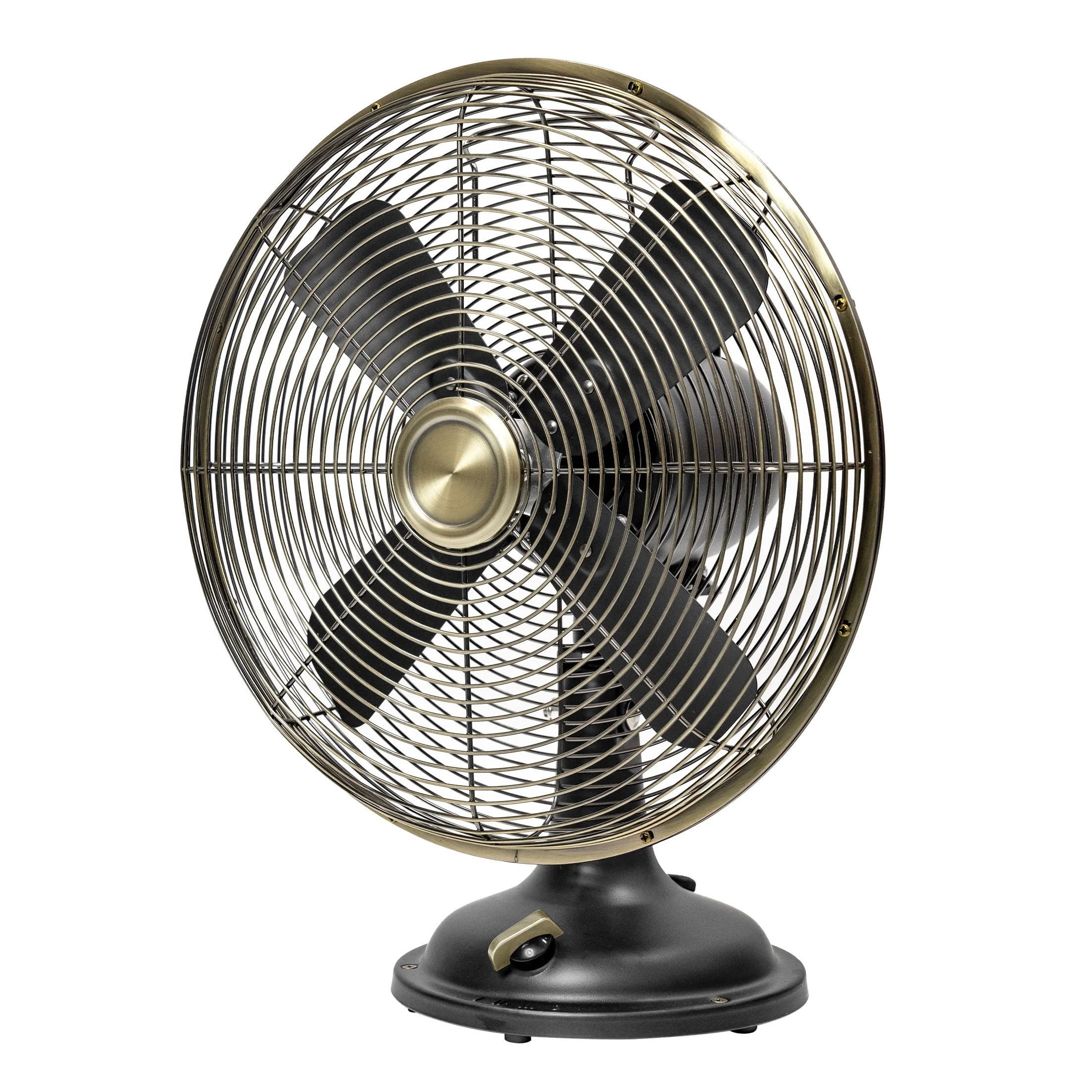 Better Homes & Gardens New 12 inch Vintage Oscillating Table Fan Black with 3 Speeds | Walmart (US)