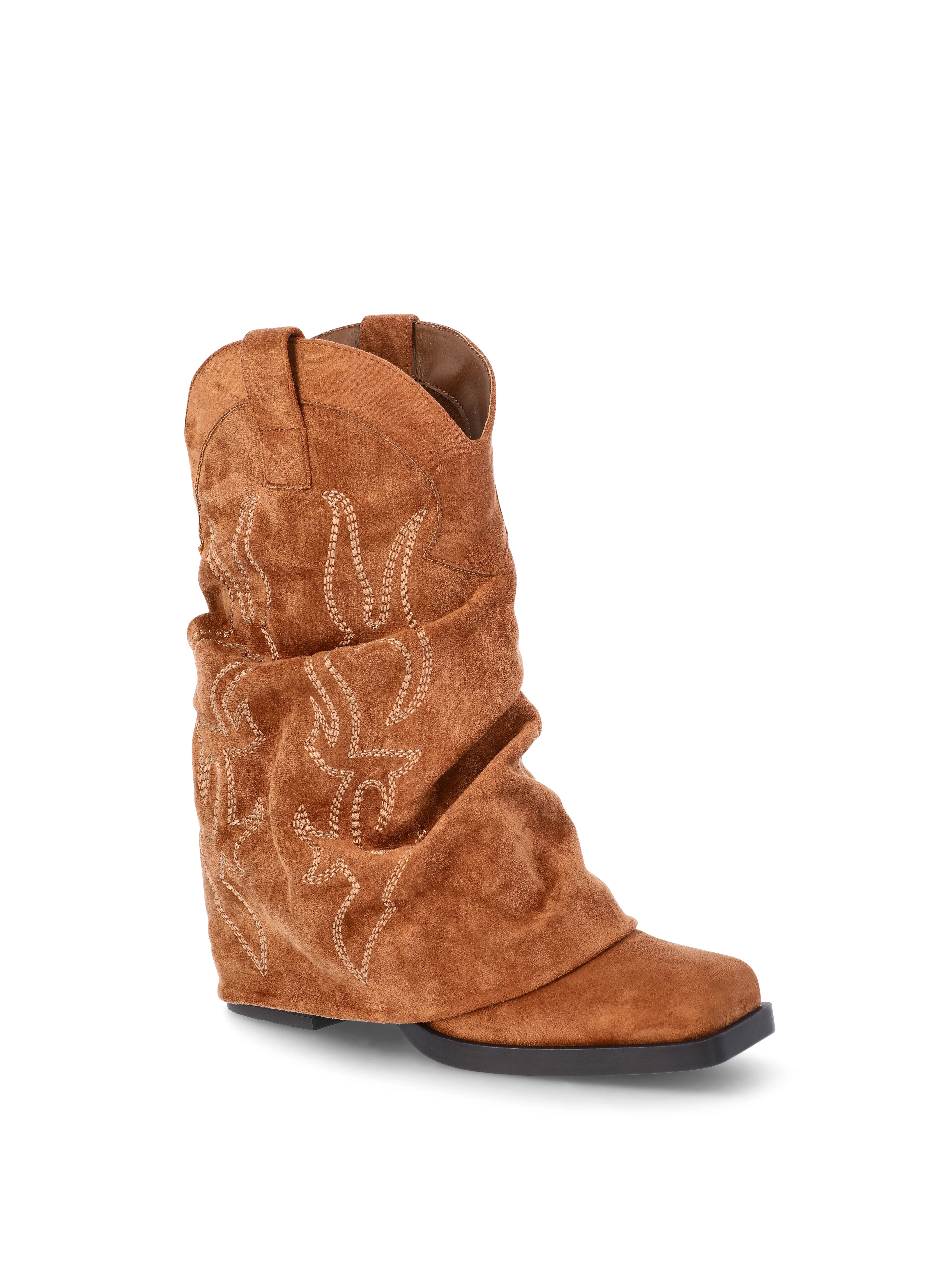 No Boundaries Foldover Western Boots, Women's | Walmart (US)