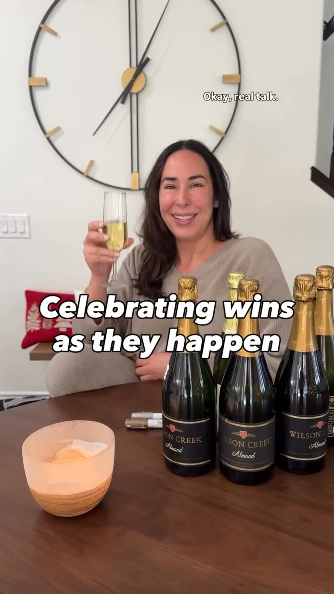Last year I realized how often I moved on to the next thing without really celebrating the wins.

So I started writing goals on champagne bottles and popping them the moment I hit them. Big or small. Because who says we have to wait until the end of the year to acknowledge progress?

It’s one of my favorite ways to approach New Year goal setting without pressure or perfection. A simple way to stay accountable and actually enjoy the journey instead of letting another year fly by.

What’s one goal you’d write on a bottle right now?

#LTKHoliday #LTKHome #LTKSeasonal