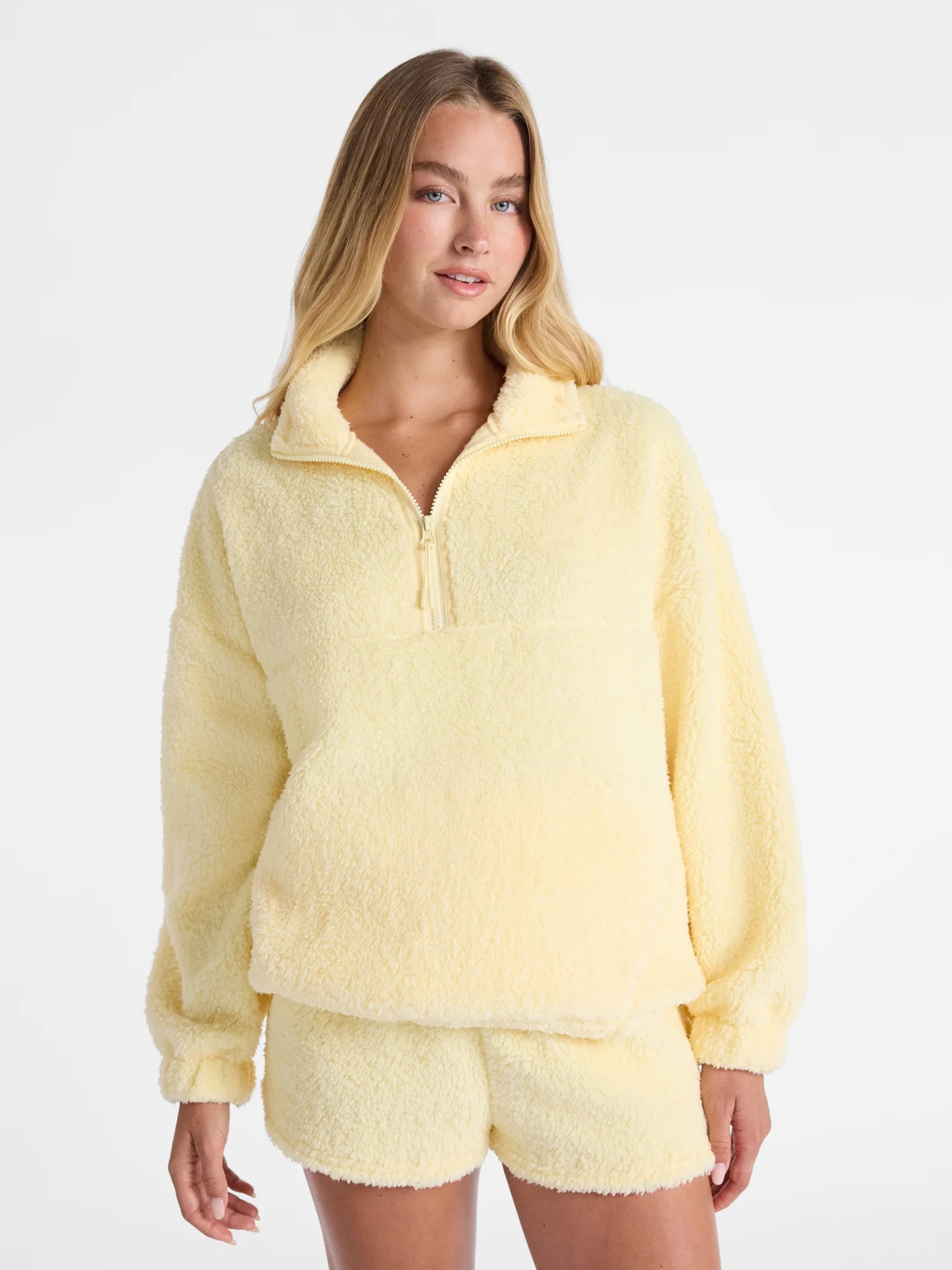 No Boundaries Plush Half-Zip Pullover, Women's and Plus | Walmart (US)