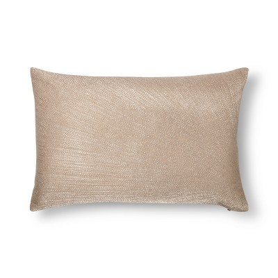 Gold Metallic Embroidered Lumbar Pillow - Fieldcrest® | Target
