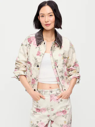 Cropped Denim Barn Jacket | Old Navy (CA)
