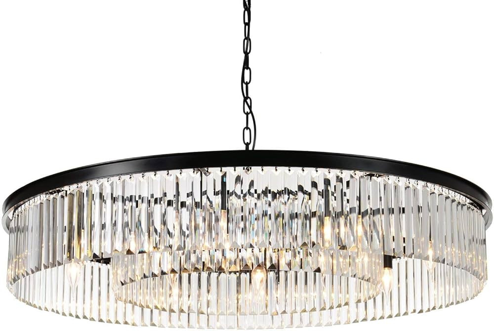 MEEROSEE Crystal Chandeliers Modern Chandelier Island Lighting 12 Lights Raindrop Pendant Ceiling... | Amazon (US)