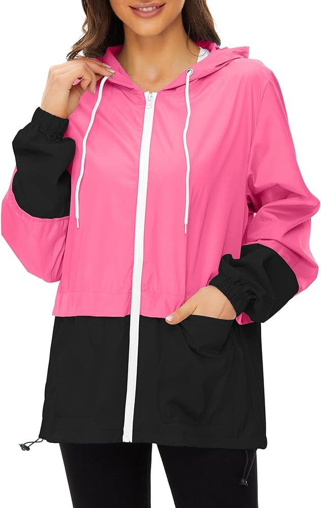Zando Lightweight Rain Jacket Women Waterproof - Raincoat for Women Packable Rain coat Hooded Win... | Amazon (US)