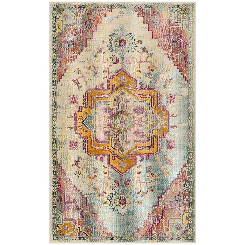 Floressa Light Blue/Fuchsia Area Rug | Wayfair North America