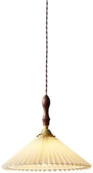 Chandelier , Japanese Retro Walnut Pleated White Pendant Lamp,Metal V-intage E27 Bulb Decorated W... | Amazon (US)