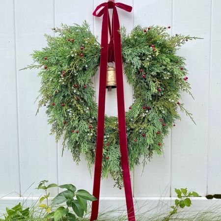 Elegant Christmas Wreath, Drooping Cedar Wreath with Bell, Berries and Ribbon, Winter Wreath for Door, Holiday Wreaths for Front Door





Christmas decor/ etsy Christmas decor/ Etsy Christmas wreath 

#LTKhome #LTKHoliday #LTKSeasonal