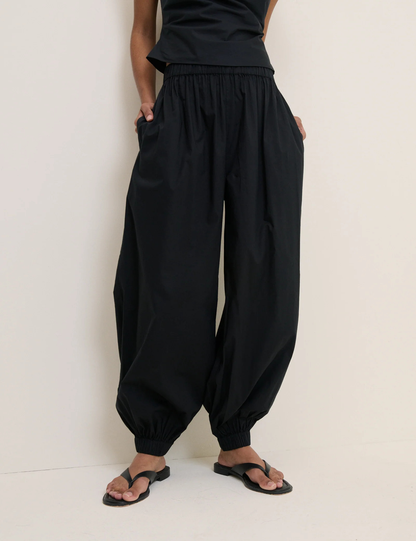Black Cuffed Riley Trousers | Nobody's Child