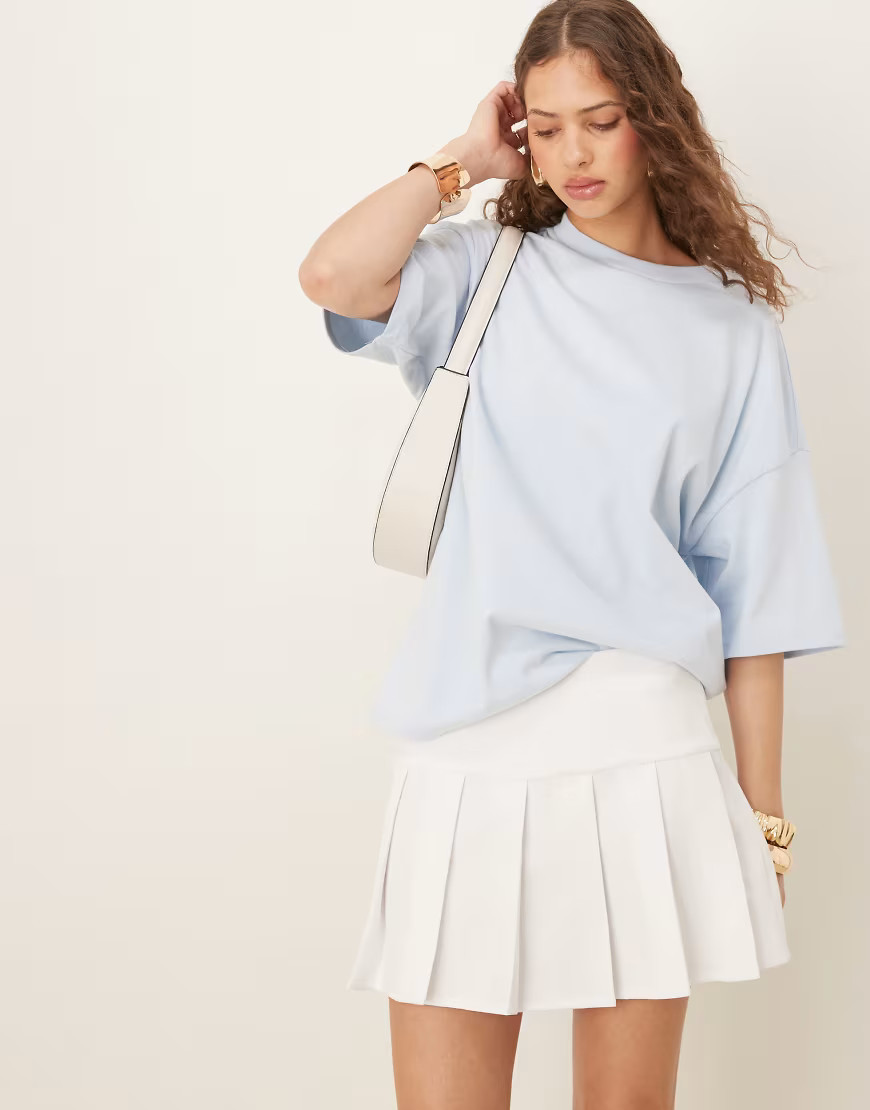 Glamorous Pleated mini skirt in white | ASOS (Global)