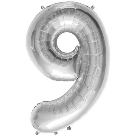 34"" Silver Number 9 Balloons Happy Birthday Anniversary New Years Party Graduate | Walmart (US)