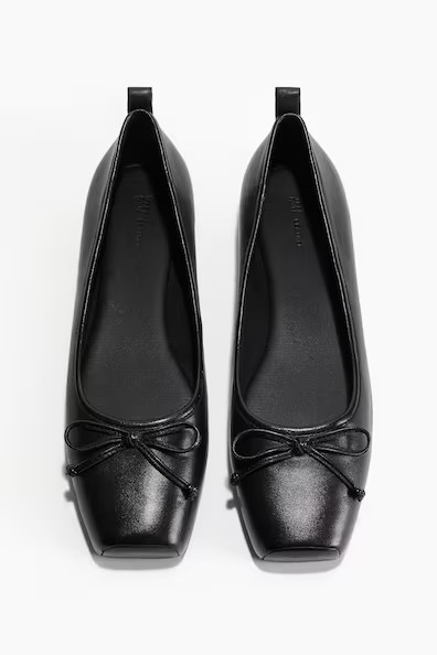 H & M - Leather Ballet Flats - Black | H&M (AU)