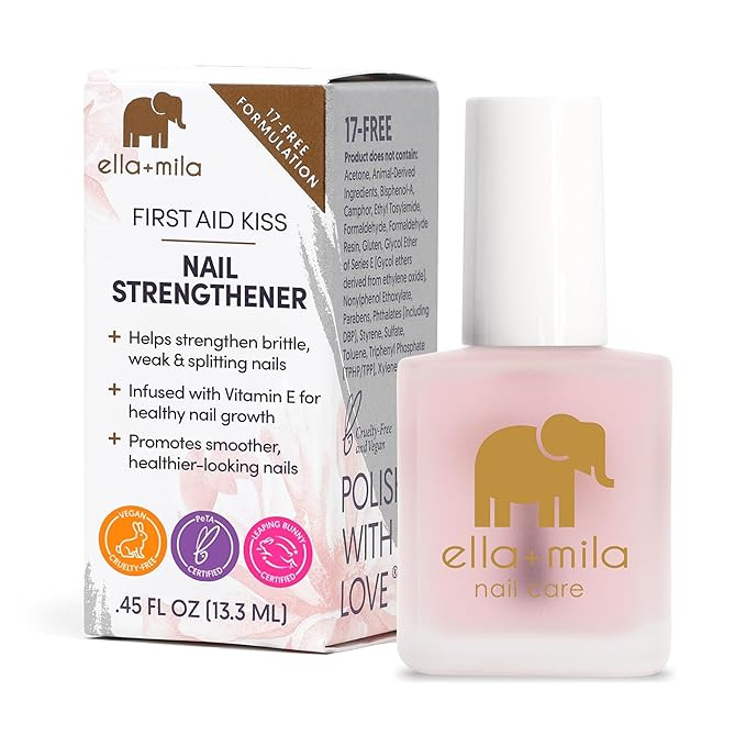 ella+mila Nail Strengthener – Nail Strengthener and Growth Treatment for Weak, Thin, Peeling Na... | Amazon (US)